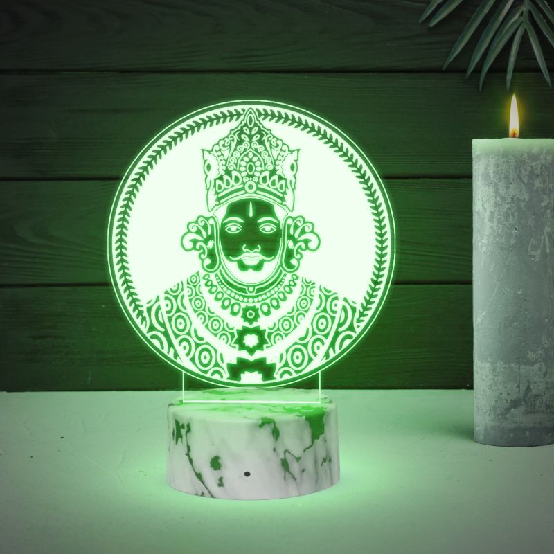 3D Illusion Khatu Shyam Ji Led Night Lamp 16 Color Changing Light with Remote Control Home & Temple Decor Light